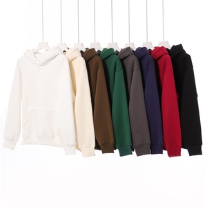 Sudaderas con capucha de lana de alta calidad 62.5% suéter de algodón de manga larga suelta Color sólido 480gsm bolsillos con capucha Tops de invierno sudaderas con capucha Casuales - Product Image 5