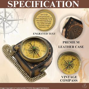 Porte-clés boussole classique en cuivre, motif circulaire incrusté, forme personnalisable, léger, écologique, pliable pour hommes et garçons - Product Image 4