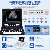Échographe vétérinaire portable 15 pouces pour animaux, scanner de gestation avec deux ports de sonde