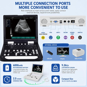 Échographe vétérinaire portable 15 pouces pour animaux, scanner de gestation avec deux ports de sonde - Product Image 2