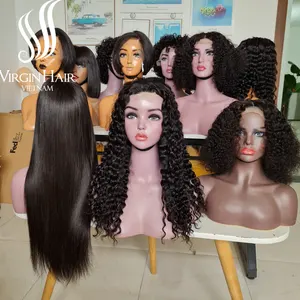 [Hete Verkoop Super Dubbel Getrokken Burmese Krul Rauw Haar] Stijl Natuurlijke Zwarte Kleur 100% Rauwe Vietnamees Haar Krullend Beste Prijs