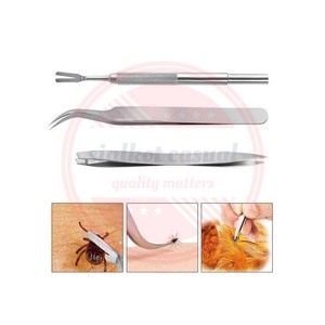 Herramienta de eliminación de garrapatas para mascotas, 3 piezas, venta al por mayor, logotipo personalizado, juego de herramientas de acero inoxidable para eliminar garrapatas para perros y gatos - Product Image 2