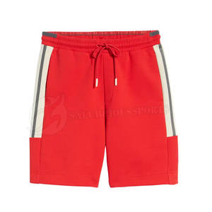 Pantalones Cortos Casuales de Verano para Hombre de Algodón/Poliéster, Color Rojo Sólido, Ecológicos, Servicio OEM, con Cordón - Product Image 5