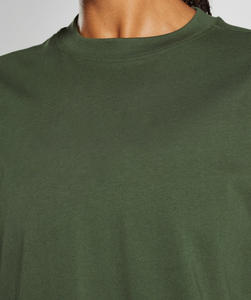 OEM Women's Hip Hop <b>Slim</b> Fit Half Sleeve O-Neck 100% Cotton Heavyweight Puff Printed Custom T-Shirt - Product Image 3