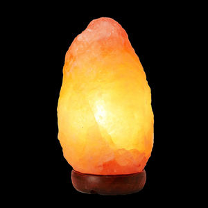 Lámpara de roca de sal rosa del Himalaya natural pura 100%, forma hecha a mano con Base de madera y interruptor de atenuación, arte coleccionable de Pakistán - Product Image 6