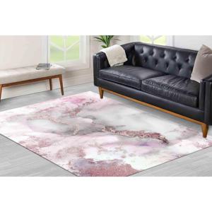 Shimmery Alcohol Ink Design Pink Marble <b>Chenille</b> Printed <b>Rug</b>,With Pile Soft <b>Rug</b> - Product Image 3