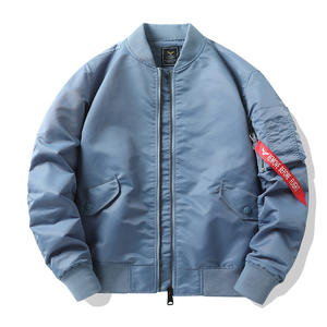 Blouson Bomber Homme en Polyester Tissé Écologique OEM avec Col Montant, Design Réversible, Coupe-Vent et Respirant - Product Image 3