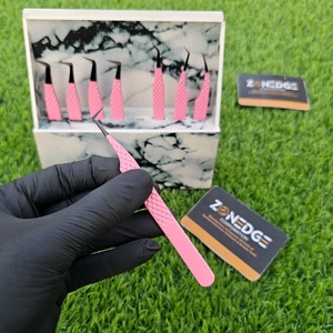 Pinzas de pestañas de calidad Pinzas de pestañas de volumen sostenible de 90 grados Pinzas de extensión de pestañas de embalaje personalizado - Product Image 4