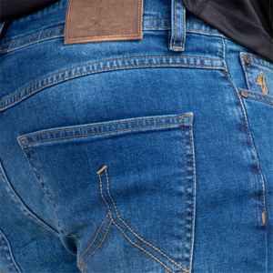 Pantalones vaqueros de mezclilla elásticos Smart Fit azul índigo para hombre Pantalones vaqueros clásicos de pierna cónica mezcla de algodón cómoda ropa de calle de moda ajuste elegante - Product Image 4