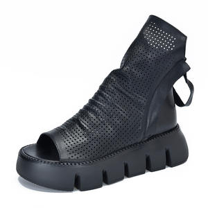 รองเท้าบูทข้อเท้าหนังกลับสำหรับผู้หญิง หนังกลับเทียมนุ่ม ส้นบล็อก รองเท้าแฟชั่นลำลองสำหรับผู้หญิง หนังแก้ว รองเท้าบูทส้นสูงสำหรับผู้หญิง แบบมันเงา - Product Image 5