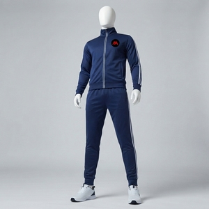 Conjunto Deportivo Azul Marino para Hombre, Chaqueta con Cierre Completo y Pantalones Jogger, Ropa Deportiva para Gimnasio, Running, Fitness, Casual y Urbana - Product Image 4