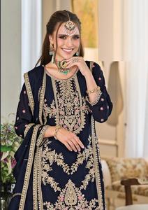 El último Chinon pesado con trabajo de bordado Kurti y pantalón de Chinon pesado con trabajo de bordado Dupatta - Product Image 2