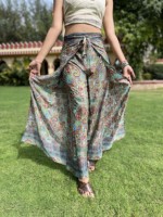 Taille haute indien Wrap pantalon pour femmes confortable décontracté tenue de fête nouveauté été Fit parole longueur robe à manches