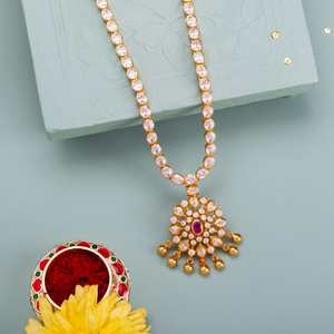 สร้อยคอเงินทรงวัด 186482 ประดับด้วยกรงเล็บแบบหรูหราสำหรับงานแต่งงาน - Product Image 2