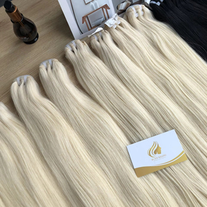 100% Extensions de cheveux humains crus vietnamiens de haute qualité Machine à cuticules droites naturelles Double trame cheveux blanchis tissage tout - Product Image 1