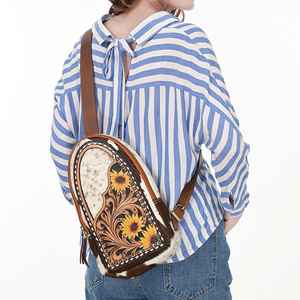 Nouvel arrivage de sac à bandoulière complet usiné sac à bandoulière en cuir de vachette naturel de Bohème Western fabricant prêt à être en stock - Product Image 2