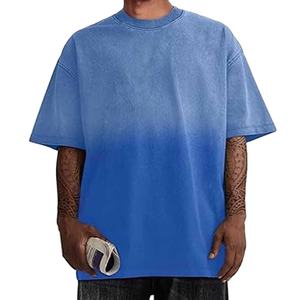 Camiseta para hombre con lavado ácido, estilo urbano, 100% algodón, ligera, de manga corta, con efecto desgastado, subida por HI 2026 - Product Image 1