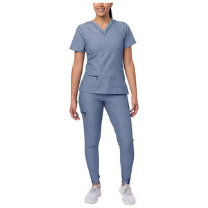 2025 Top Selling Fully Customized V-Neck Women Hospital Jogger Scrub Top <b>Nurse</b> Uniform Set Lightweight Spandex Oxford Fabric - Product Image 3