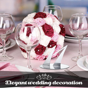 Solution d'affichage élégante de numéros de signe de miroir acrylique chic pour des événements, des mariages, et des fonctions d'entreprise - Product Image 2