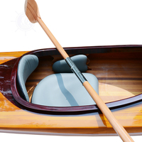 Kayak en bois de cèdre durable OMH 17 pieds, design flèches, pour la pêche en lacs et rivières, capacité 1 personne, pagaie incluse (échantillon)