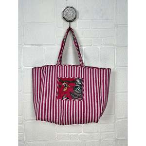 Bolso Tote Reversible de Terciopelo y Algodón Acolchado Estilo Boho Chic, Grande, Ecológico y Sostenible, para Compras, Playa, Fin de Semana, Color Ocre PC - Product Image 5