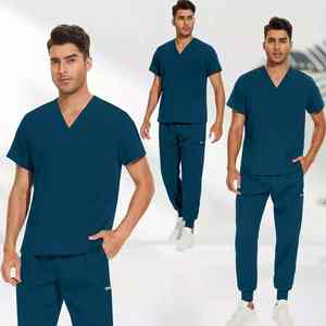 Conjunto de Uniforme Médico Unisex para Hombre, Cuello Holgado con Múltiples Bolsillos, Pantalones Médicos Ajustados Tipo Jogger, Uniformes Quirúrgicos para Hospital - Product Image 6