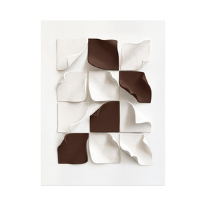 Relieve tridimensional con <span class=keywords><strong>cuero</strong></span> y <span class=keywords><strong>pintura</strong></span> colgante de estilo crema, <span class=keywords><strong>pintura</strong></span> de entrada de diseñador de alta gama. - Product Image 4