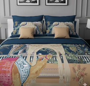 Ensemble de literie de luxe pour maisons de luxe, en coton 100%, texture de pierre solide haut de gamme, couture pliée, 600TC - Product Image 2