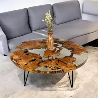 Table basse moderne en résine époxy et bois Table basse en résine époxy bois de rivière Table unique en gros