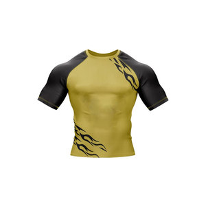 Rash Guard personalizado para hombres, ropa de entrenamiento de lucha, ropa de gimnasio de media manga, Rash Guard con diseño personalizado - Product Image 5