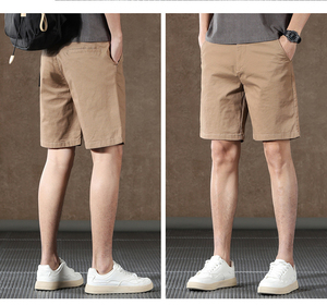 Pantalones Cortos de Algodón para Hombre, Estilo Casual de Negocios, a la Moda, de Cinco Puntos, Combinables con Todo, Diseño Sólido, Finos, de Corte Medio - Product Image 3
