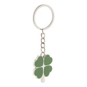 Porte-clés trèfle en métal personnalisé, gadgets porte-bonheur sur mesure - Product Image 1