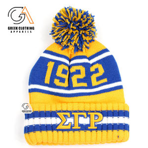 Chapeaux d'hiver Sigma Gamma Rho de bonne qualité pour l'extérieur, logo jacquard personnalisé, bonnet sans revers, bonnet en tricot, bonnet avec logo personnalisé - Product Image 2