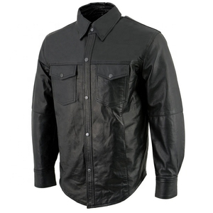 Chaqueta de moto de estilo clásico para hombre, camisas de montar de cuero de vaca natural - Product Image 3