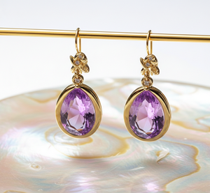 Pendientes Largos de Amatista Azul y Circonita Cúbica de 5 Pulgadas, Plata de Ley 925 con Baño de Oro de 18K, Joyería Hecha a Mano, Regalo de Cumpleaños, Precio al por Mayor - Product Image 3