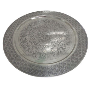 Nouveau design plaque ronde en métal nickel antique assiette de service et maison et restaurant table faits à la main en vrac - Product Image 1