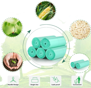 Sacchi per Rifiuti in Plastica HDPE Biodegradabili e Compostabili Personalizzati, Stampa Rotocalco Flexiloop, MOQ 1000 Rotoli per Uso Domestico e Ufficio - Product Image 4