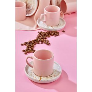 Marmo rosa 12 pezzi di lusso ceramica tazza di caffè Set, tazza di caffè turco