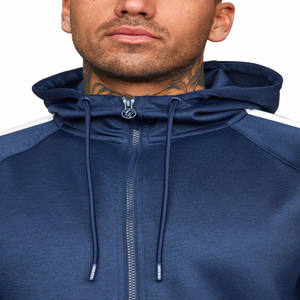 Conjunto de gimnasio para correr de algodón 100% transpirable de secado rápido para hombre, Jogger sólido de dos piezas con chaqueta, pantalones, ropa deportiva para maternidad - Product Image 2