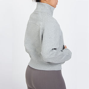 Sweat-shirts à capuche surdimensionnés pour femmes, mode d'hiver, demi-zip, manches longues, respirant, anti-rétrécissement, personnalisable - Product Image 5
