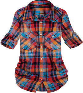 Chemises en flanelle de coton au design moderne, chemises à carreaux intemporelles pour femmes, à porter toute la journée, avec boutons décoratifs, taille plus, décontractées, automne - Product Image 1