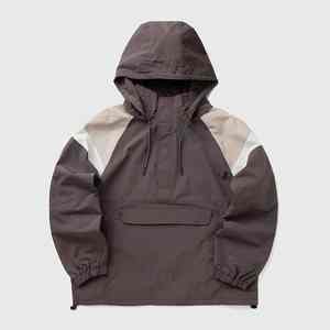 Haut de gamme unisexe vêtements décontractés coupe-vent veste automne coupe-vent à capuche Camouflage demi fermetures à glissière Logo personnalisé enduit printemps - Product Image 4