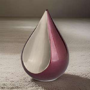Urnas funerarias de cremación para adultos en forma de lágrima, color rojo rubí plateado, de alta demanda, personalizables, a bajo precio, decorativas para entierro. - Product Image 2