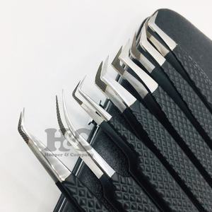 Custom Eyelash <b>Tweezers</b> Fiber Tip <b>Tweezers</b> For Eyelash Extension Diamond Pattern Strong Grip Sustainable Hand Tested mink Logo - Product Image 1