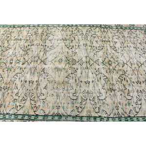 Tapis de 5,9 x 8,3 pieds, tapis turc vintage, tapis en laine vert beige à motifs floraux - Product Image 5