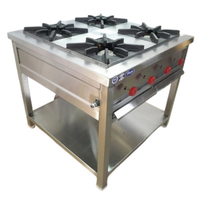 Cuisinière à gaz commerciale à brûleurs haute efficacité, conception économe en gaz, en acier inoxydable, robuste, sur pied, flamme uniforme
