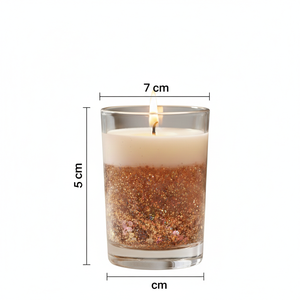 Luxury Soy Wax Jar with Beautiful Gradient Effect Featuring High-Shine Rose Gold Glitter Suspended in Lower Half - Product Image 1