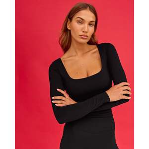 Show It off <b>Long</b> <b>Sleeve</b> Yoga <b>Top</b>-<b>Black</b> - Product Image 2