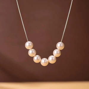 Collier en argent martelé avec perles et chaîne maille forçat – Accessoire de luxe - Product Image 1