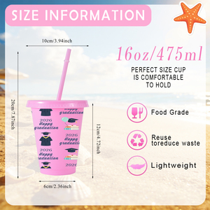 Vaso <span class=keywords><strong>de</strong></span> Plástico Reutilizable <span class=keywords><strong>de</strong></span> 16 oz con Pajita, Personalizable con Logotipo <span class=keywords><strong>de</strong></span> Fábrica, Libre <span class=keywords><strong>de</strong></span> BPA, a Prueba <span class=keywords><strong>de</strong></span> Fugas, para Regalo <span class=keywords><strong>del</strong></span> Día <span class=keywords><strong>del</strong></span> <span class=keywords><strong>Maestro</strong></span> o Graduación 2026 - Product Image 3
